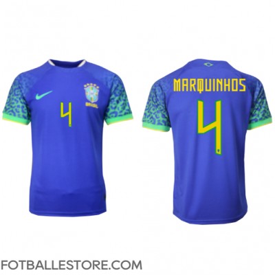 Brasil Marquinhos #4 Bortedrakt VM 2022 Kortermet